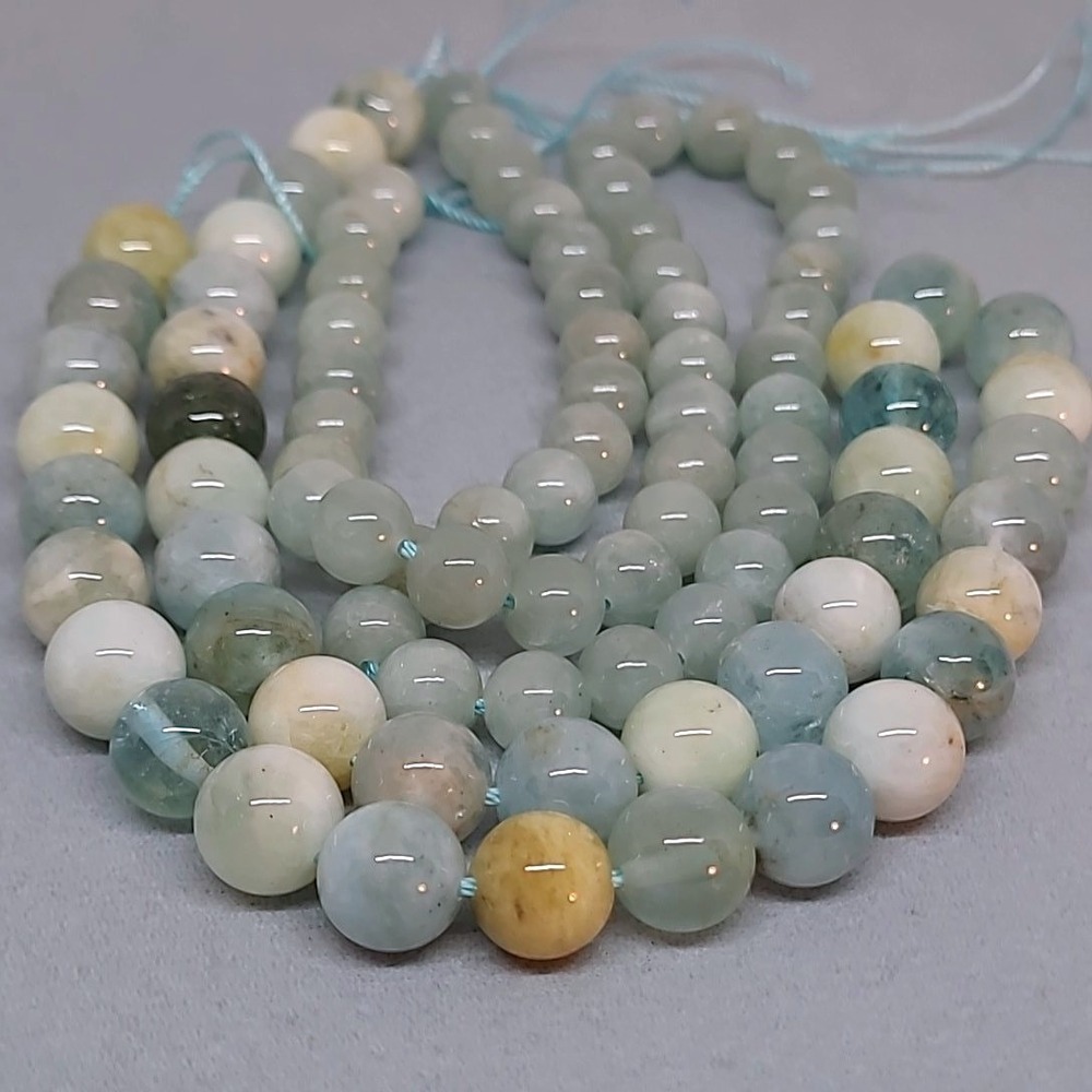 Vintage Aqua Color Dyed Quartz Bead‎ Strand Round Polished Beads Jewelry Making